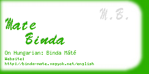 mate binda business card